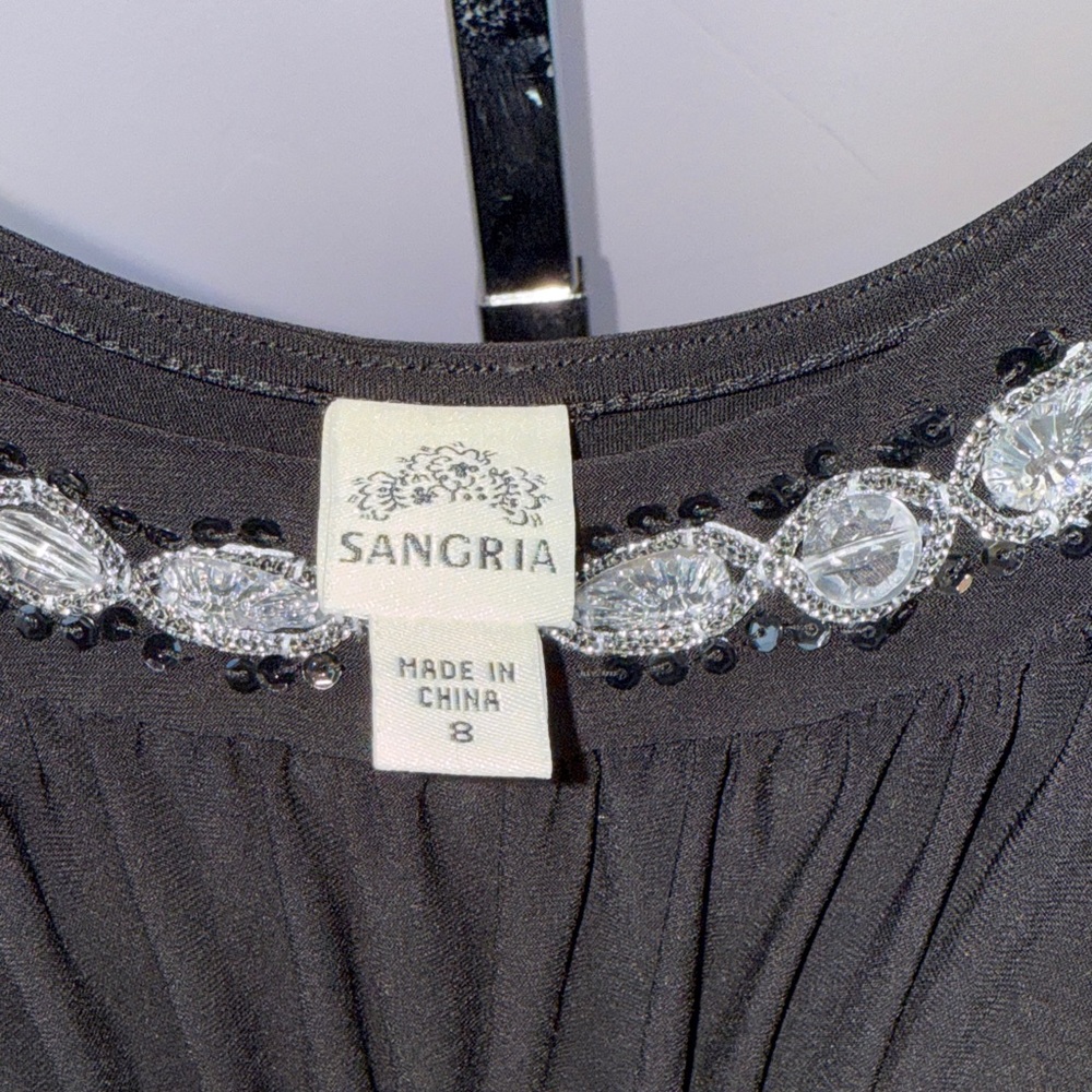 Sangria Black Midi Dress with Silver Details - Picture 5 of 6